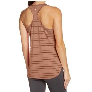 Athleta Dusty Rose Striped Mesh Racerback Tank Size S